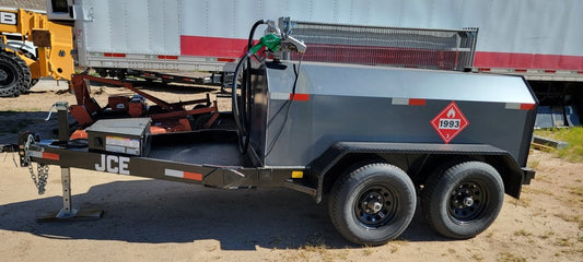 2026 JCE 750 gallon fuel trailer, tandem axle side view